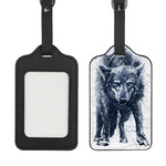 Watercolor Wolf Portrait Print Luggage Tag