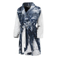 Watercolor Wolf Portrait Print Men's Bathrobe
