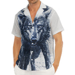 Watercolor Wolf Portrait Print Men's Deep V-Neck Shirt