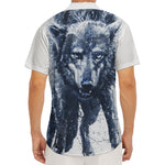 Watercolor Wolf Portrait Print Men's Deep V-Neck Shirt