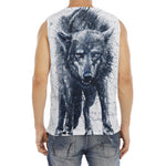 Watercolor Wolf Portrait Print Men's Fitness Tank Top