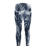 Watercolor Wolf Portrait Print Men's leggings