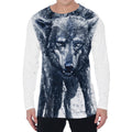 Watercolor Wolf Portrait Print Men's Long Sleeve T-Shirt