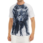 Watercolor Wolf Portrait Print Men's Short Sleeve Rash Guard