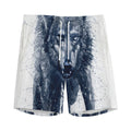 Watercolor Wolf Portrait Print Men's Athletic Shorts