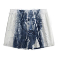 Watercolor Wolf Portrait Print Mesh Shorts