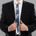 Watercolor Wolf Portrait Print Necktie