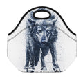 Watercolor Wolf Portrait Print Neoprene Lunch Bag