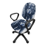 Watercolor Wolf Portrait Print Office Chair Cover