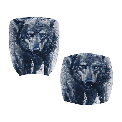 Watercolor Wolf Portrait Print Office Chair Cover