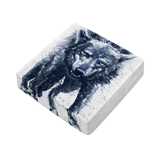 Watercolor Wolf Portrait Print Outdoor Seat Cushion Cover