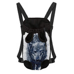 Watercolor Wolf Portrait Print Pet Carrier Backpack