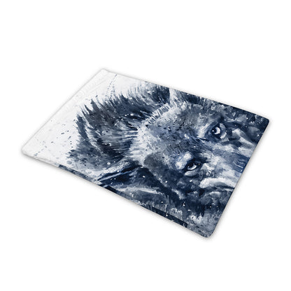 Watercolor Wolf Portrait Print Pet Cooling Mat Cover