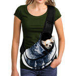 Watercolor Wolf Portrait Print Pet Sling Carrier
