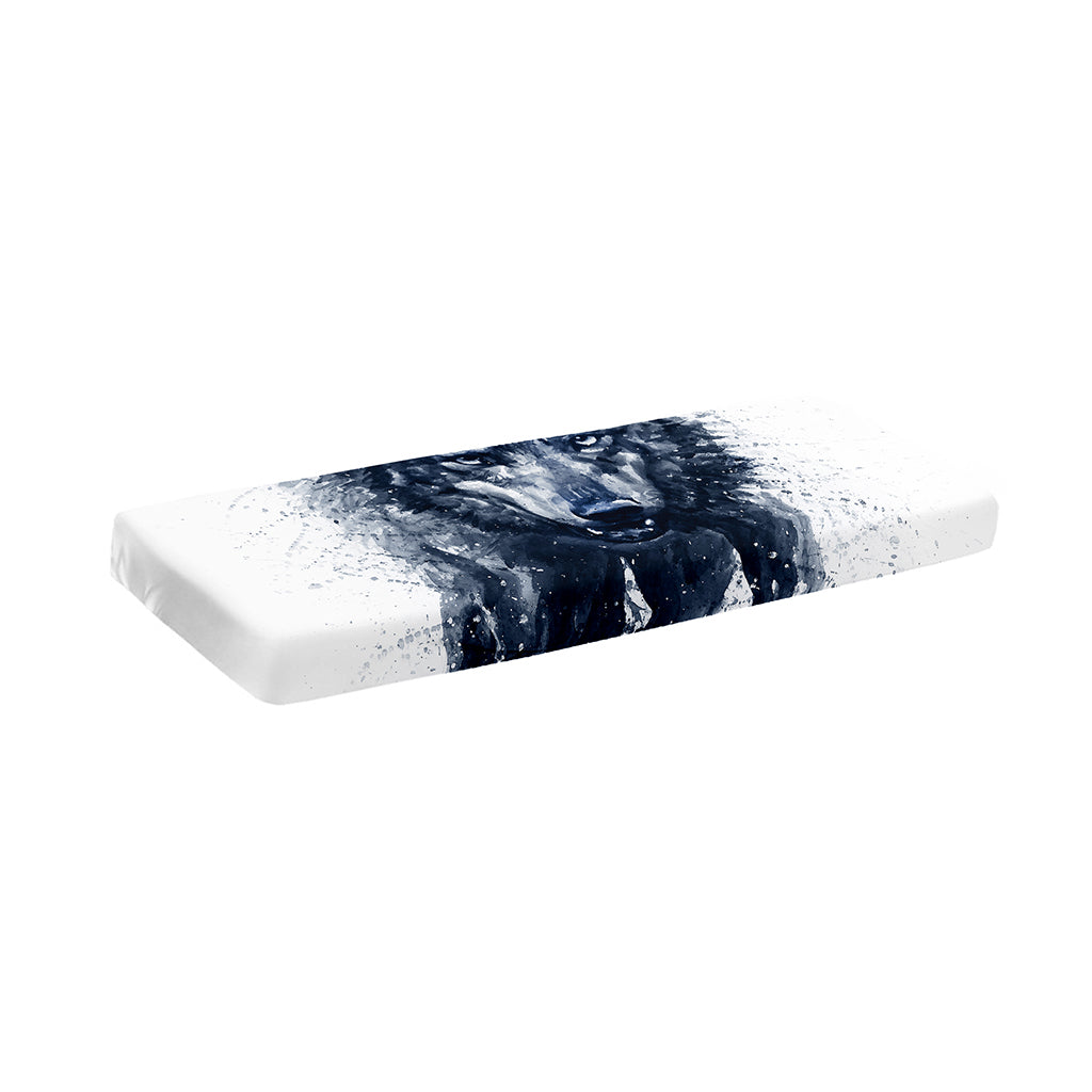 Watercolor Wolf Portrait Print Piano Keyboard Cover