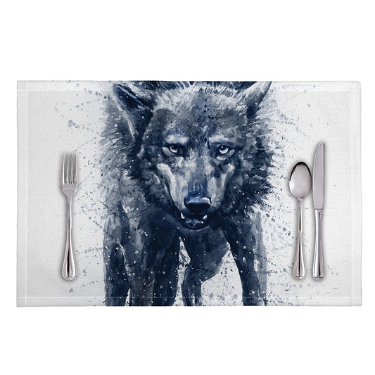 Watercolor Wolf Portrait Print Placemat