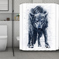 Watercolor Wolf Portrait Print Polyester Shower Curtain