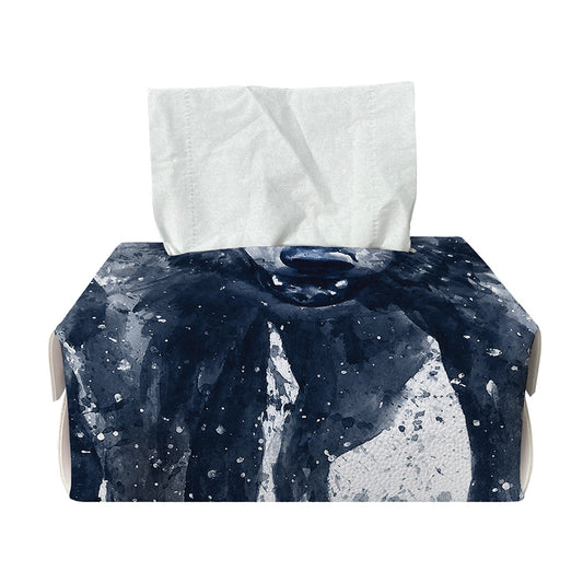 Watercolor Wolf Portrait Print Rectangle Tissue Box Cover