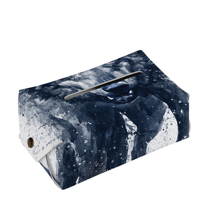 Watercolor Wolf Portrait Print Rectangle Tissue Box Cover