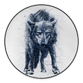 Watercolor Wolf Portrait Print Round Floor Mat