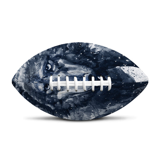 Watercolor Wolf Portrait Print Rugby Ball