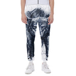 Watercolor Wolf Portrait Print Scuba Joggers