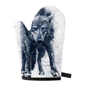 Watercolor Wolf Portrait Print Single Oven Mitt