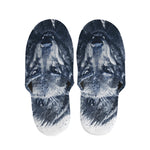 Watercolor Wolf Portrait Print Slippers