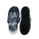 Watercolor Wolf Portrait Print Slippers