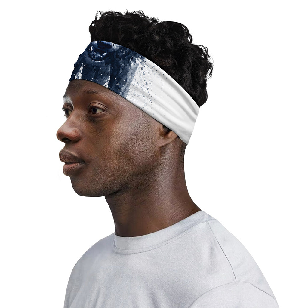 Watercolor Wolf Portrait Print Sports Headband