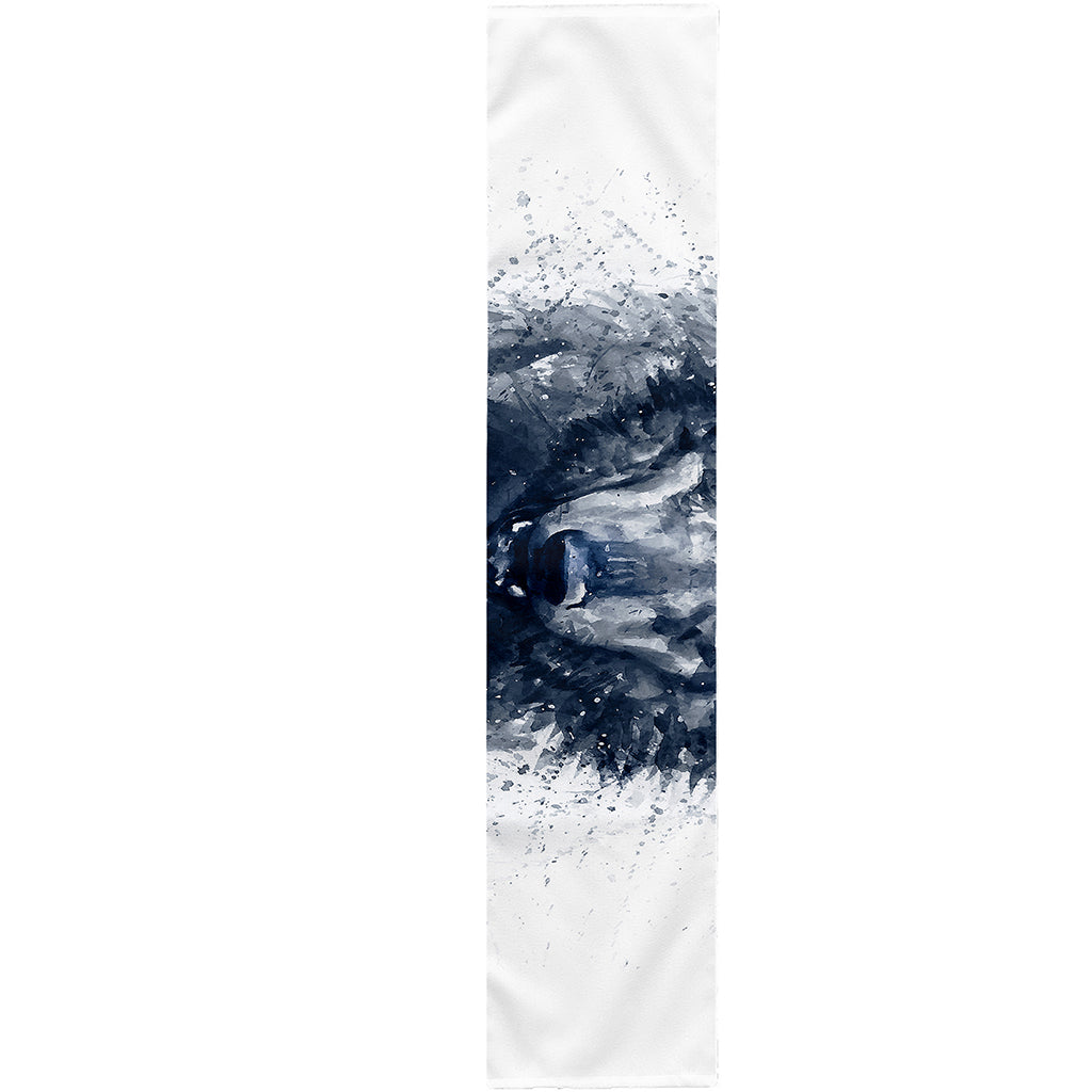 Watercolor Wolf Portrait Print Table Runner