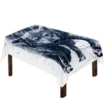 Watercolor Wolf Portrait Print Tablecloth