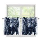 Watercolor Wolf Portrait Print Tier Curtains
