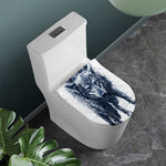 Watercolor Wolf Portrait Print Toilet Lid Cover