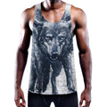 Watercolor Wolf Portrait Print Men's Workout Tank Top