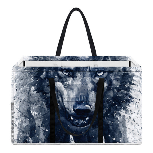 Watercolor Wolf Portrait Print Utility Tote Bag