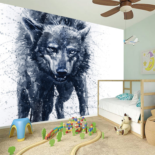 Watercolor Wolf Portrait Print Wall Sticker