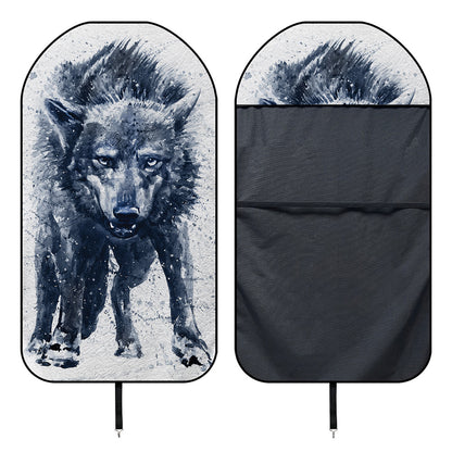 Watercolor Wolf Portrait Print Waterproof Car Seat Cover