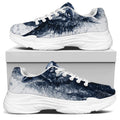 Watercolor Wolf Portrait Print White Chunky Shoes