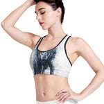 Watercolor Wolf Portrait Print Women's Sports Bra