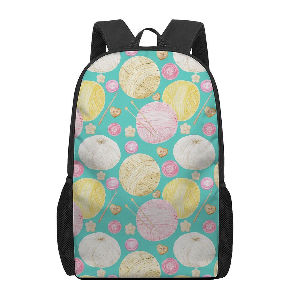 Watercolor Yarn Pattern Print 17 Inch Backpack
