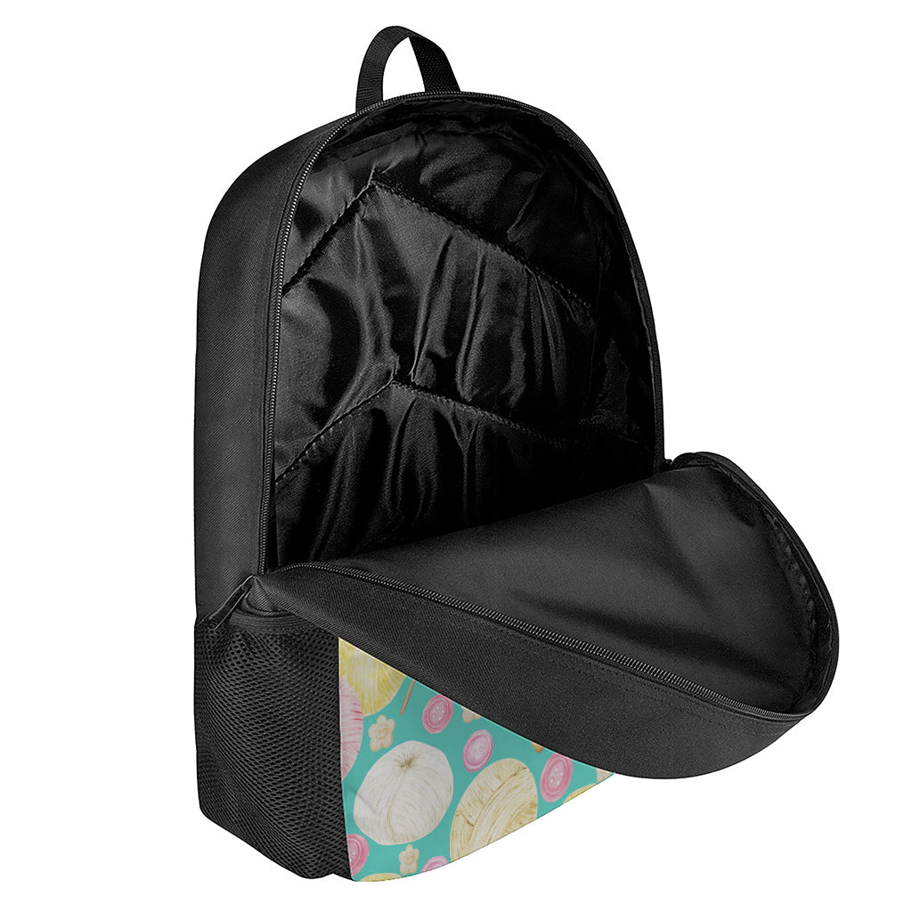 Watercolor Yarn Pattern Print 17 Inch Backpack