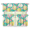 Watercolor Yarn Pattern Print 3 Piece Kitchen Curtains