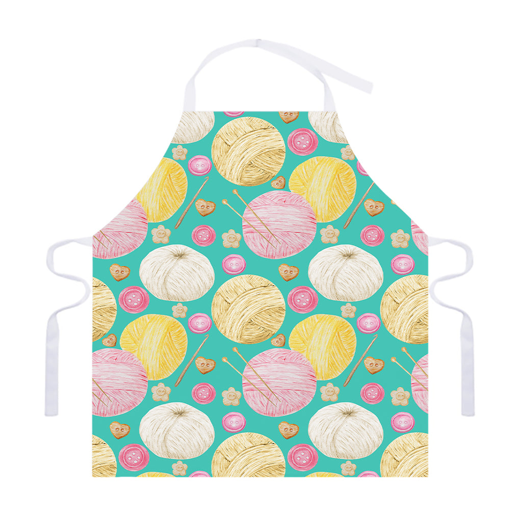 Watercolor Yarn Pattern Print Adjustable Apron