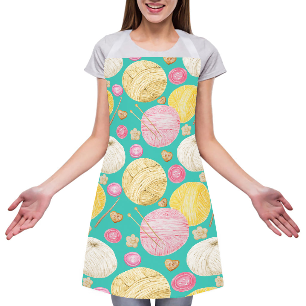 Watercolor Yarn Pattern Print Adjustable Apron