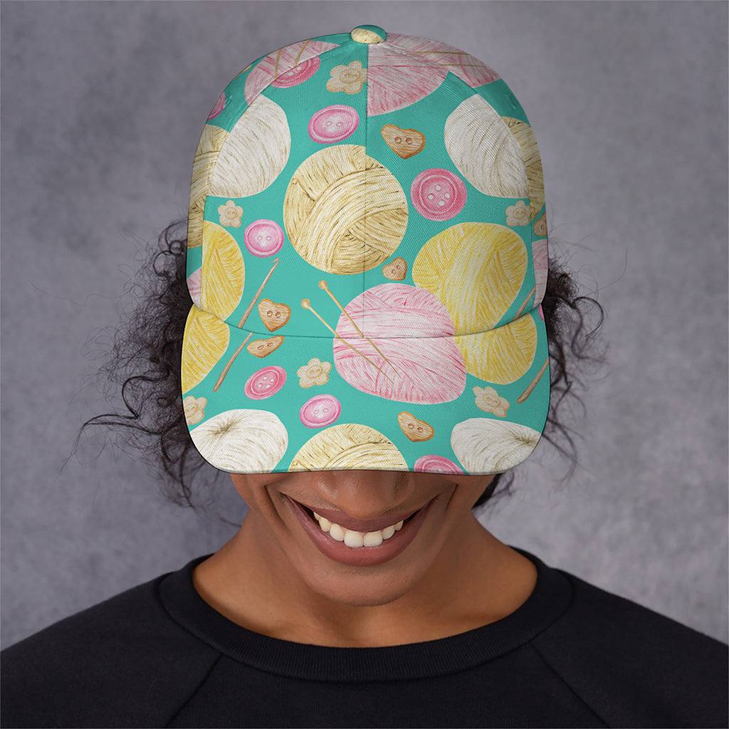 Watercolor Yarn Pattern Print Baseball Cap