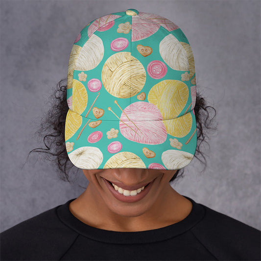 Watercolor Yarn Pattern Print Baseball Cap