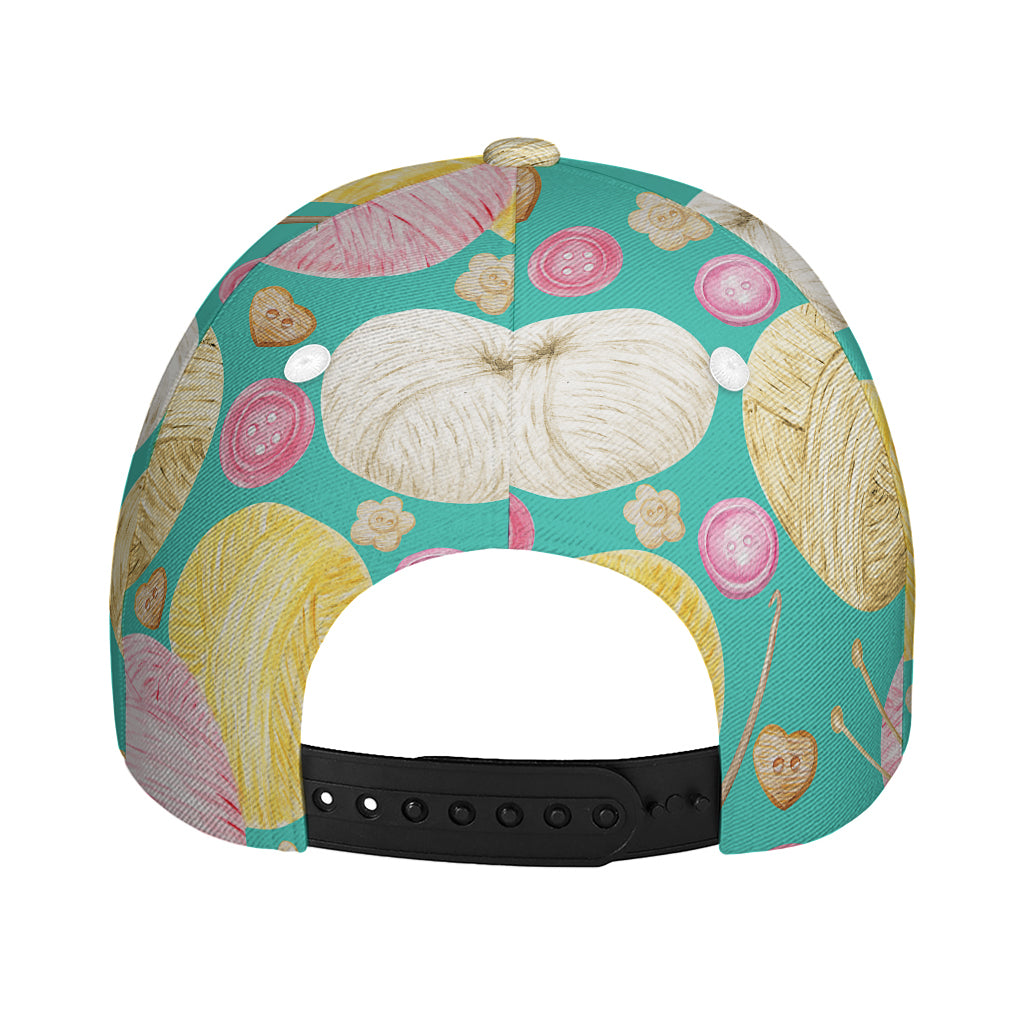 Watercolor Yarn Pattern Print Baseball Cap