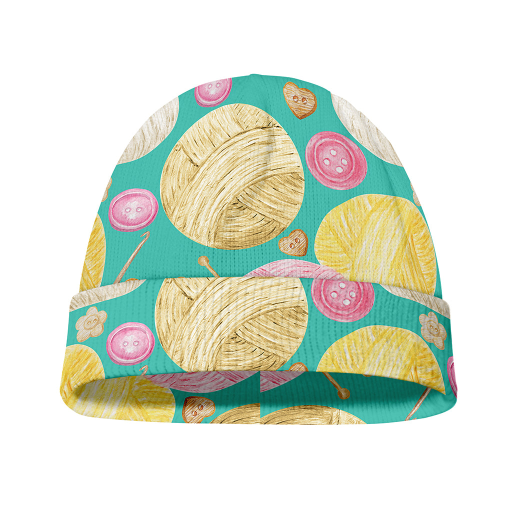 Watercolor Yarn Pattern Print Beanie