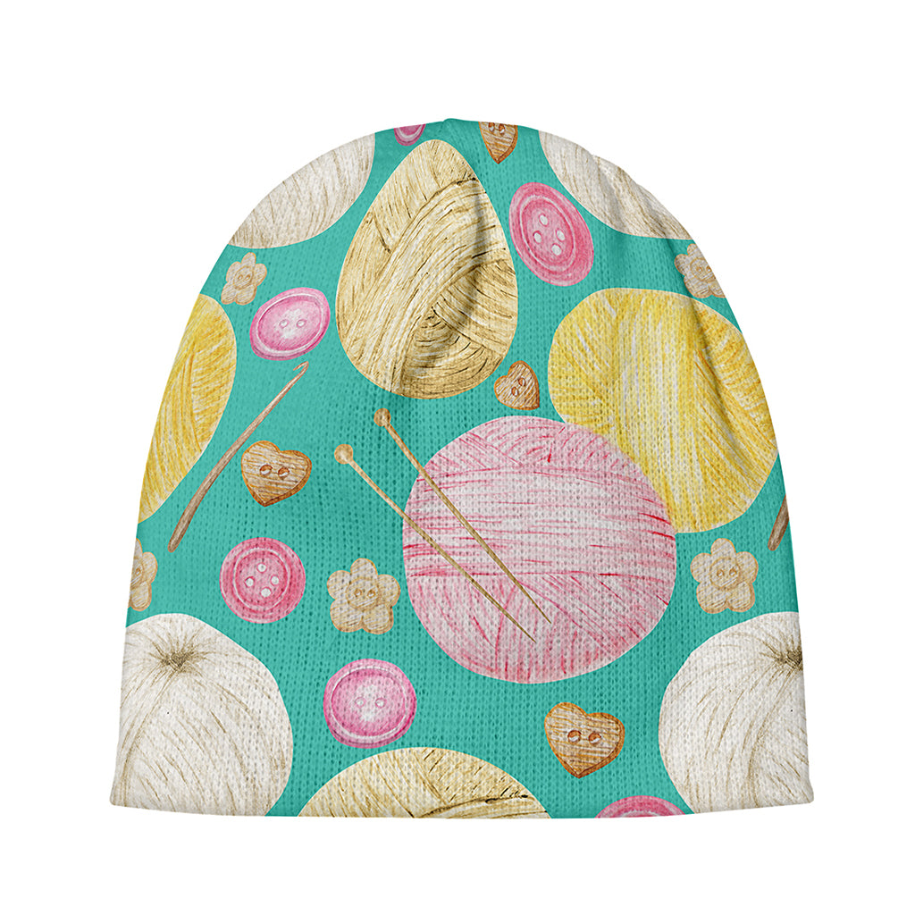 Watercolor Yarn Pattern Print Beanie